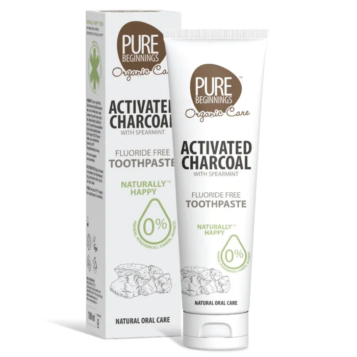 Pure Beginning Activated Charcoal Toothpaste - Spearmint 100ml
