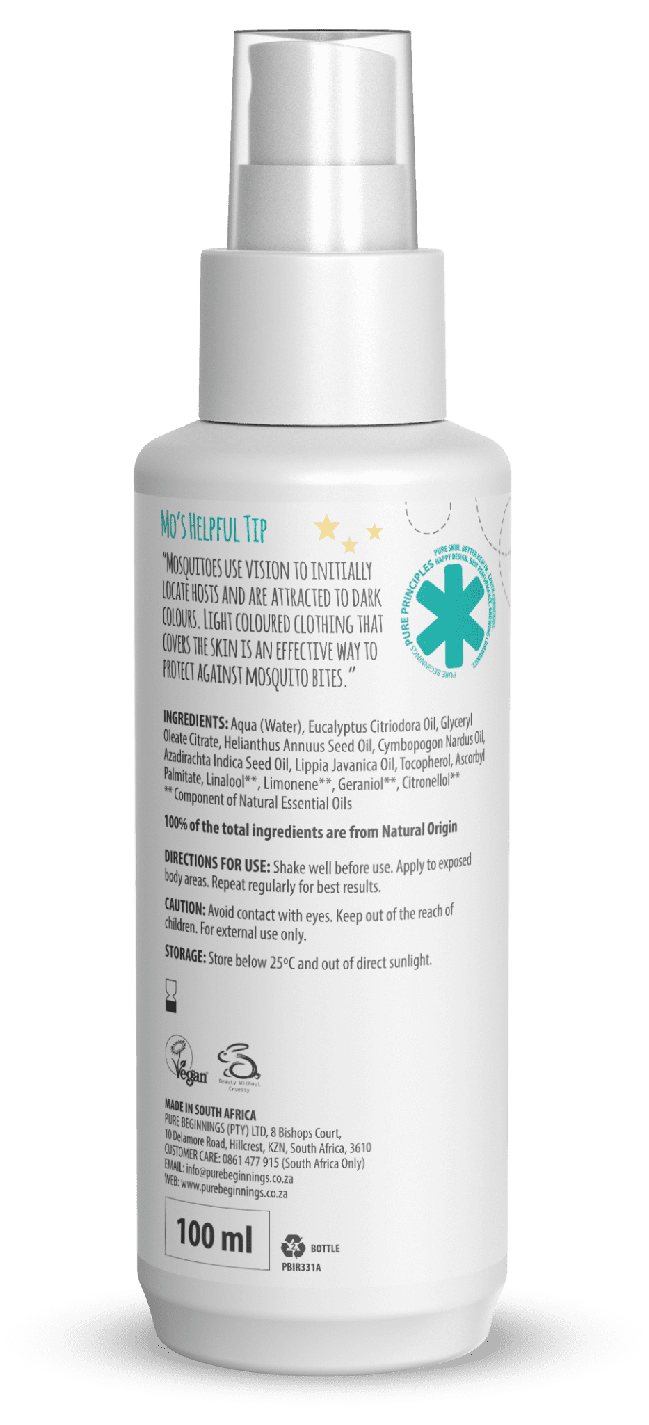 Pure Beginning Natural Insect Repellent - Spray 100ml - Image 2